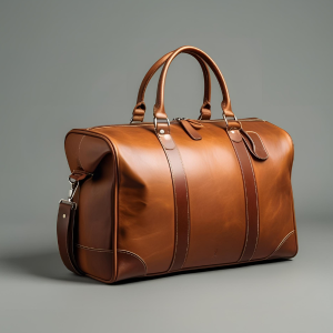Premium Genuine Leather Travel Bag with 45L Capacity and Multi-Pocket Design